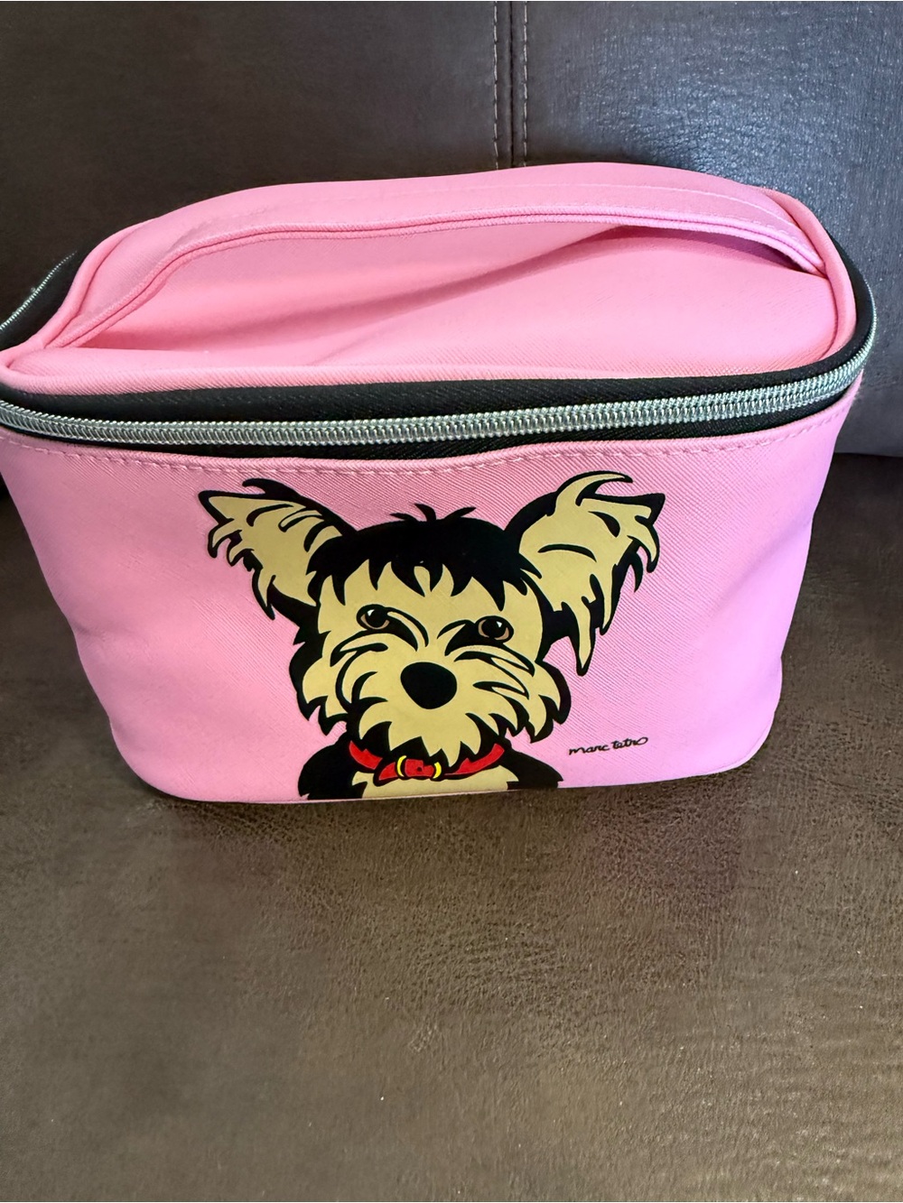 Mark Tetro Yorkie Yorkshire Terrier Makeup Bag EUC